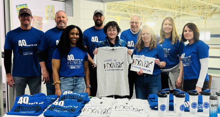 Lucas Moeller was the winner of the t-shirt design contest. Pictured is the Board of Directors, front row: Teal Hunt, Lucas Miller, Melinda Johnson (manager); back row: Bryce Spann, Rich Heidemann, Andrew Tunink, Jay Wolf, Ashley Krohn, and Mikki Mangus