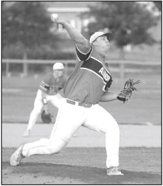 Trent Patzel handled some pitching against Plainview’s Seniors team.