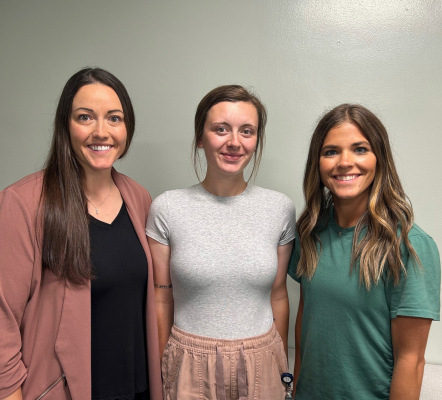 Lacey Vanis, RN & Program Director; Shaina Palmer, Office & Patient Coordinator; Morgann Fangman, PLMHP, PCMSW & Program Therapist