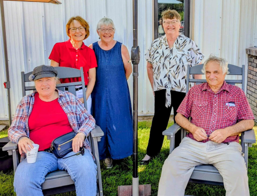 Pictured seated: Dr. Joyce Troyer, Dr. Terry Troyer; standing (l-r) Kerri Zentner, Janet Molt, Judy Brauner. Photo Courtesy of Susie (Troyer) Frerichs