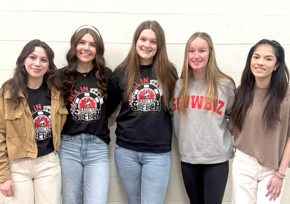 Cornhusker Girls Staters for this year are, (l to r): Eloise Martinez, Katelyn Curry, Brittany Sup, Johnna Spence, and Isabella Santarosa.