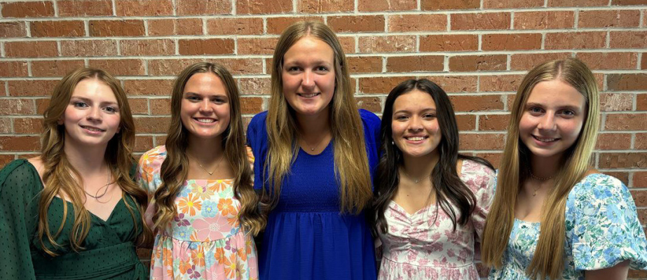 Homecoming Queen candidates are: Darby Carstens, Kaitey Schumacher, Natalie Burenheide, Juliana McNally, and Olivia Klein.