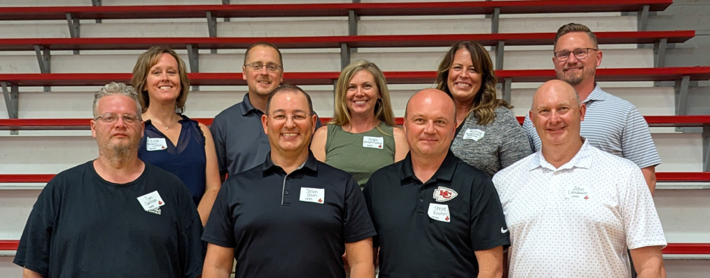 Honored Class of 1995 alumni included, front row (l to r):Tim Gallion, Jason Olnes, Steve Krohn and John Landauer; and back row: Lisa Kunzman, Kyle Litz, Angie Bentjen, Melissa Brengelman and Joe Erickson.