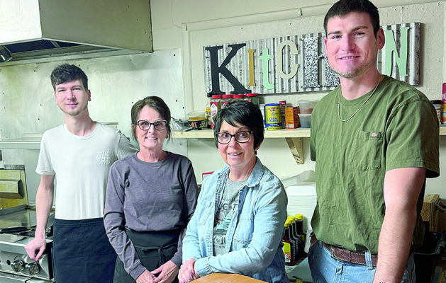 STAFF at the Sale Barn Cafe includes (l.-r.) Curtis Luettel, Jacquie Luettel, Jenice Stevenson and Cole Luettel.