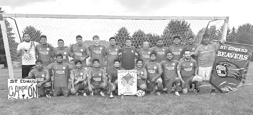 The 2025 Nebraska State Soccer champion St. Edward team included, back row (l to r): Y Peralta, J Trinidad, I Fonseca, R Lago, B Fritzen, E Gracia, L Gracia, I Gallardo, A Breceda, A Gallardo, D Hernandez and front row: M Avila, R Petatan, E Hernandez, A Atanacio, J Diaz, L Cortes, E Irineo, F Romero, S Enriquez. Not pictured: A Romero, C Herrera, D Bernal.