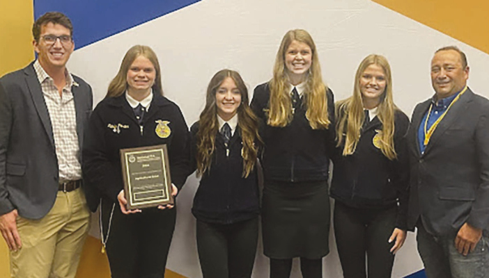 BOONE CENTRAL AG SALES team placing with a silver award at the National FFA Convention included, l.-r., Natalie Pelster, Ciara Baker, Melany Priester and Kali Simons.