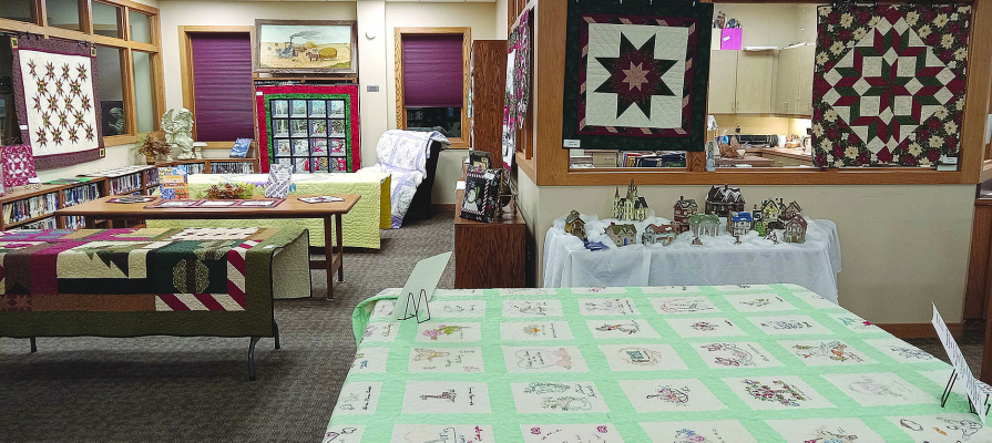 Some of the quilts on display during the St, Edward Extravaganza.