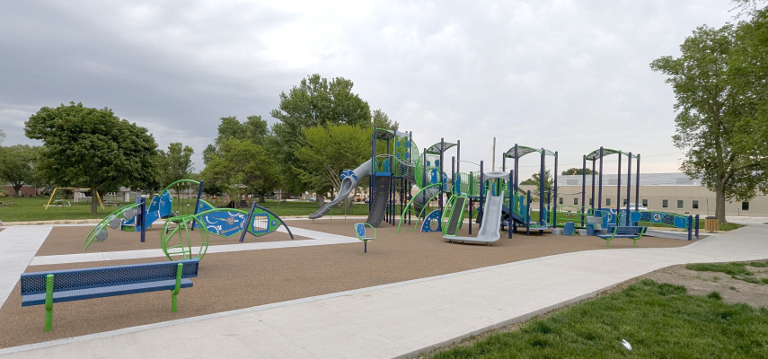 The newly-completed playground