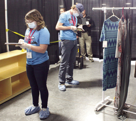 CRIME INVESTIGATION -- Boone Central students taking part in the SkillsUSA state contest were Dayna Sharp, Louis Hoppe and Mazie Beister. Courtesy Photo