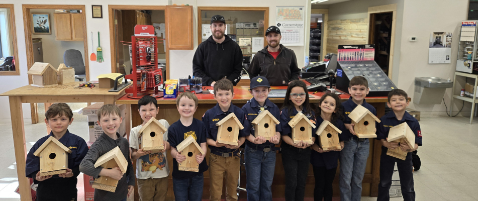 Front row, left to right: Gideon Cruise, Jameson Reeder, Jacob Reeder, Colton Ford, Max Landauer, Ty Kimbrough, Jada Fritschle, Julia Fritschle, Joe Landauer, Anthony Landauer. Back row, left to right: Tim Woebbecke, Brian Nathan.