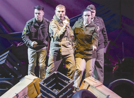 A scene from “Not Too Far Distant,” a production by playwright Becky Boesen that will be presented April 14 at the Boone Central Schools Performance Gym.