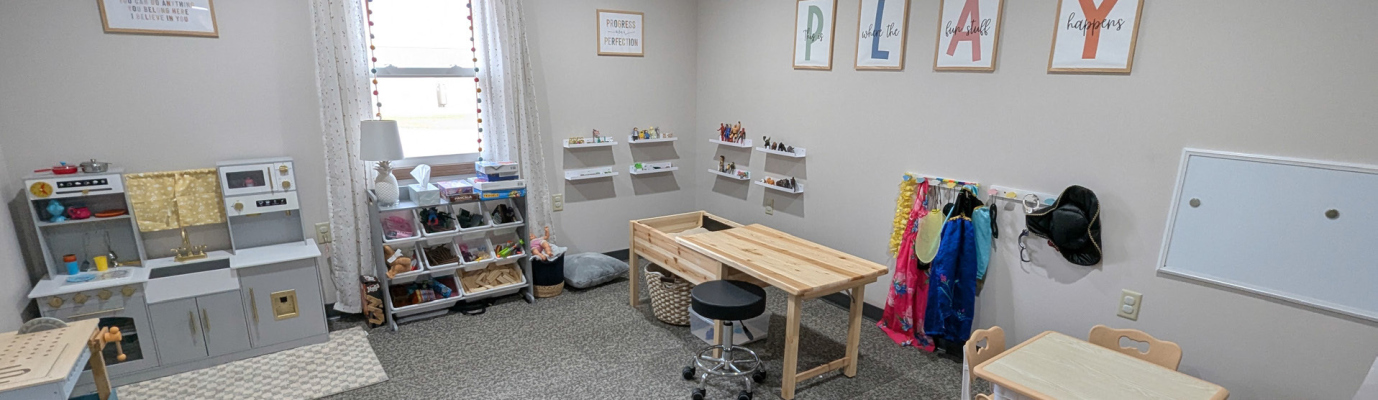 The play therapy room at Growth &amp; Grace Counseling.