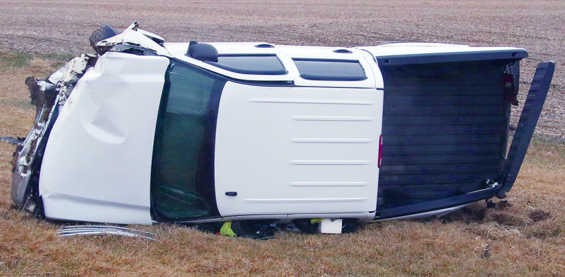 Extensive damage in roll-over Monday