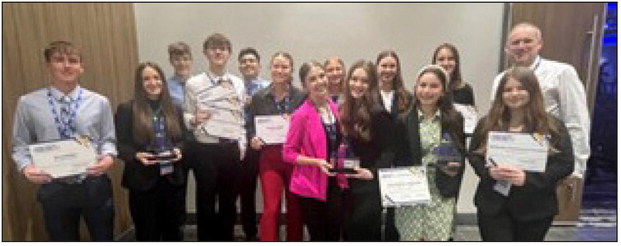 The Cardinal FBLA teammates with their awards.