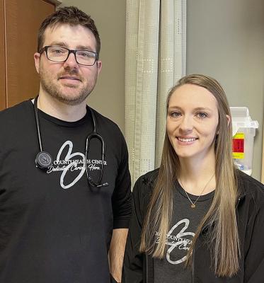 RESPIRATORY THERAPY team at BCHC includes, l.-r., Ryan Luettel, CRT, and Courtney Schindler, RRT and supervisor.