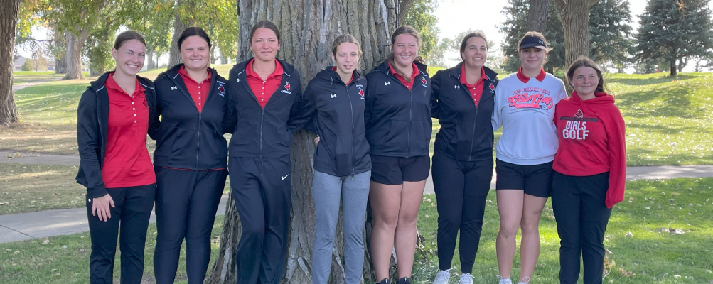 The Lady Cardinals at Conference (Sydney Spangler, Katie Lueken, Ashlynn Naber, Maddie Kuta, Katelyn Krohn, Molly Harris, Audrey Meyer, Brooklyn Krohn)