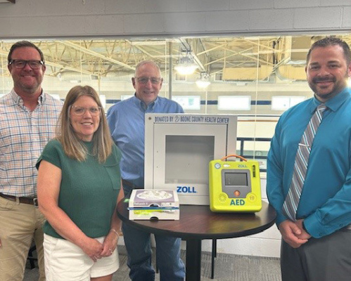 Bryce Spann, Fitness Center Board Member; Melinda Johnson, Fitness Center Manager; Jay Wolf, Fitness Center Board Member and Caleb Poore, BCHC CEO