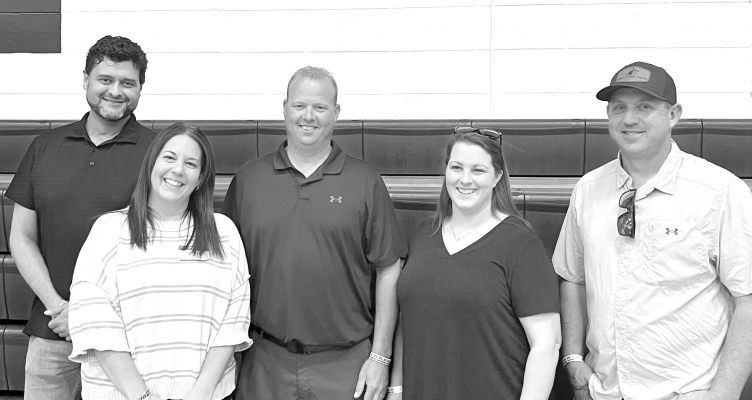 Class of 2001: Steve Sherwood, Ashley Thompson Ferris, Chad Carlson, Sara Mahoney, Travis Stephens