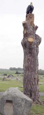 Newly carved eagle on display for Memorial Day ceremonies