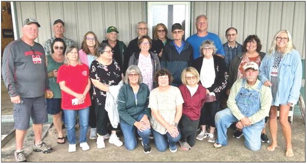 First cousins and spouses that attended the Drog Family Reunion Sunday. Kneeling: Mary (Guenther) Mielak; Jami (Schott) Wichman; Cindy (Guenther) Sackett; and Rod Cheloha; first row: Christy (Valasek) Hagley; Wanda (Valasek) Munson; Karen (Schott) Muckel; Pat Sackett; Rose (Valasek) Murcek; Deb (Schott) Olson and Cindy Wiese; second row; Mike and Peri (Valasek) Grieb; Chuck Laska (behind Peri); Laura and Ken Laska; Paul and Marcia (Guenther) Louis; Chris Wichman; and Gary Valasek.