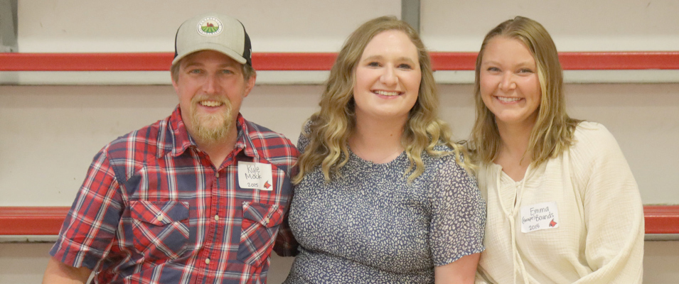 The Honored Class of 2015 alumni included: Kyle Mock, Morgan Olson and Emma (Grape) Bounds.