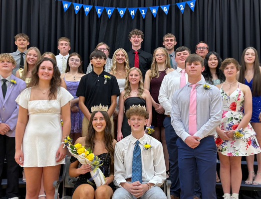 Riverside Homecoming Court with King Bennett Novacek and Queen Haylee Ray.