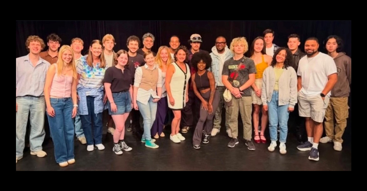 Barnes (sixth from the left) with her acting class members.